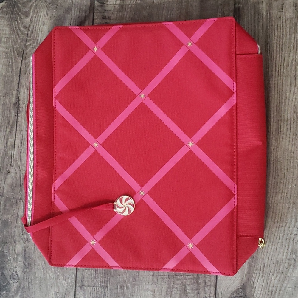 Estee Lauder Make up Cosmetic Train case red bag